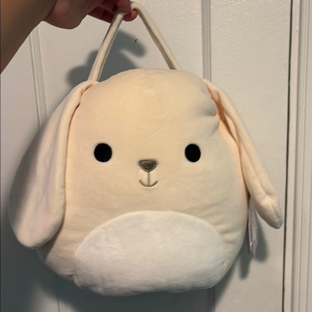 Plush Bunny Pet Toy - Cream and White